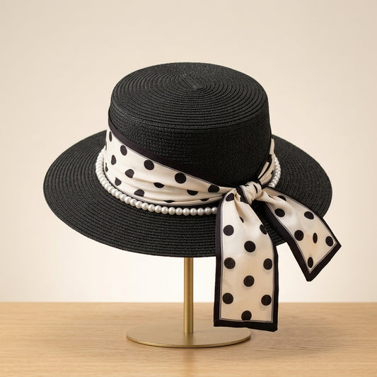 Polka Dot Pearl Sunhat