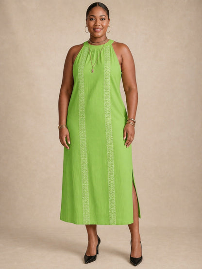 Adele Green Lace Midi Dress
