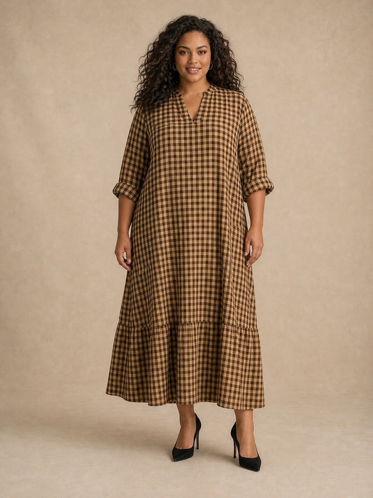 Mila Check Maxi Dress