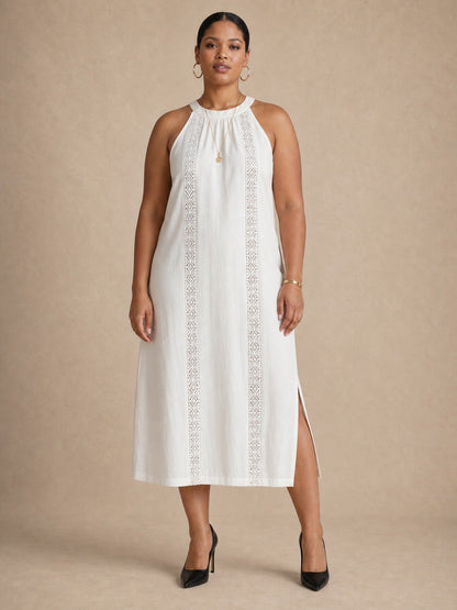 Adele White Lace Midi Dress