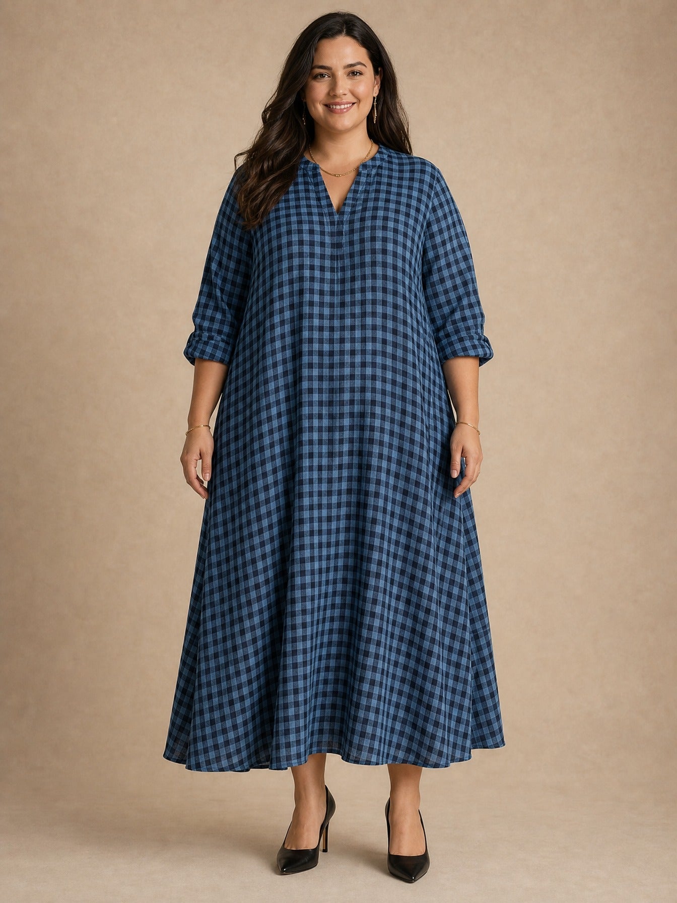 Mila Check Maxi Dress