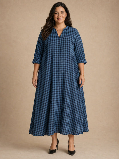 Mila Check Maxi Dress