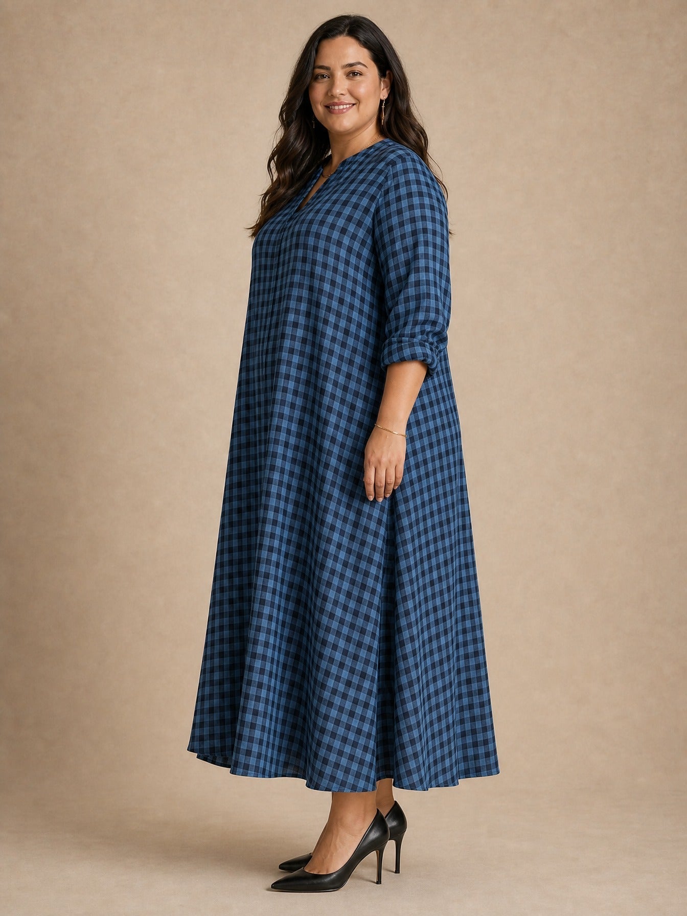 Mila Check Maxi Dress