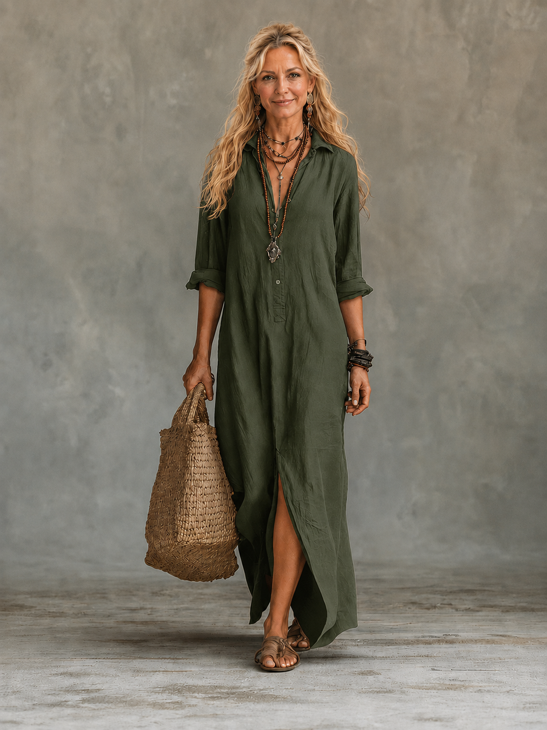 Vivienne | Button-Down Maxi Dress for Women