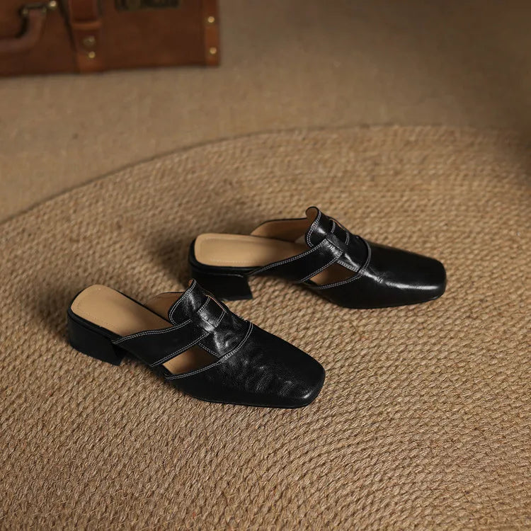 Serena Genuine Leather Mules
