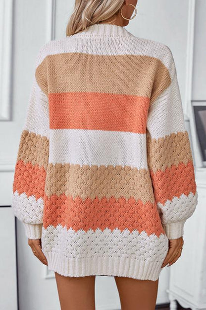 Oversized Knit Cardigan - Slouchy Open Front Knit Sweater