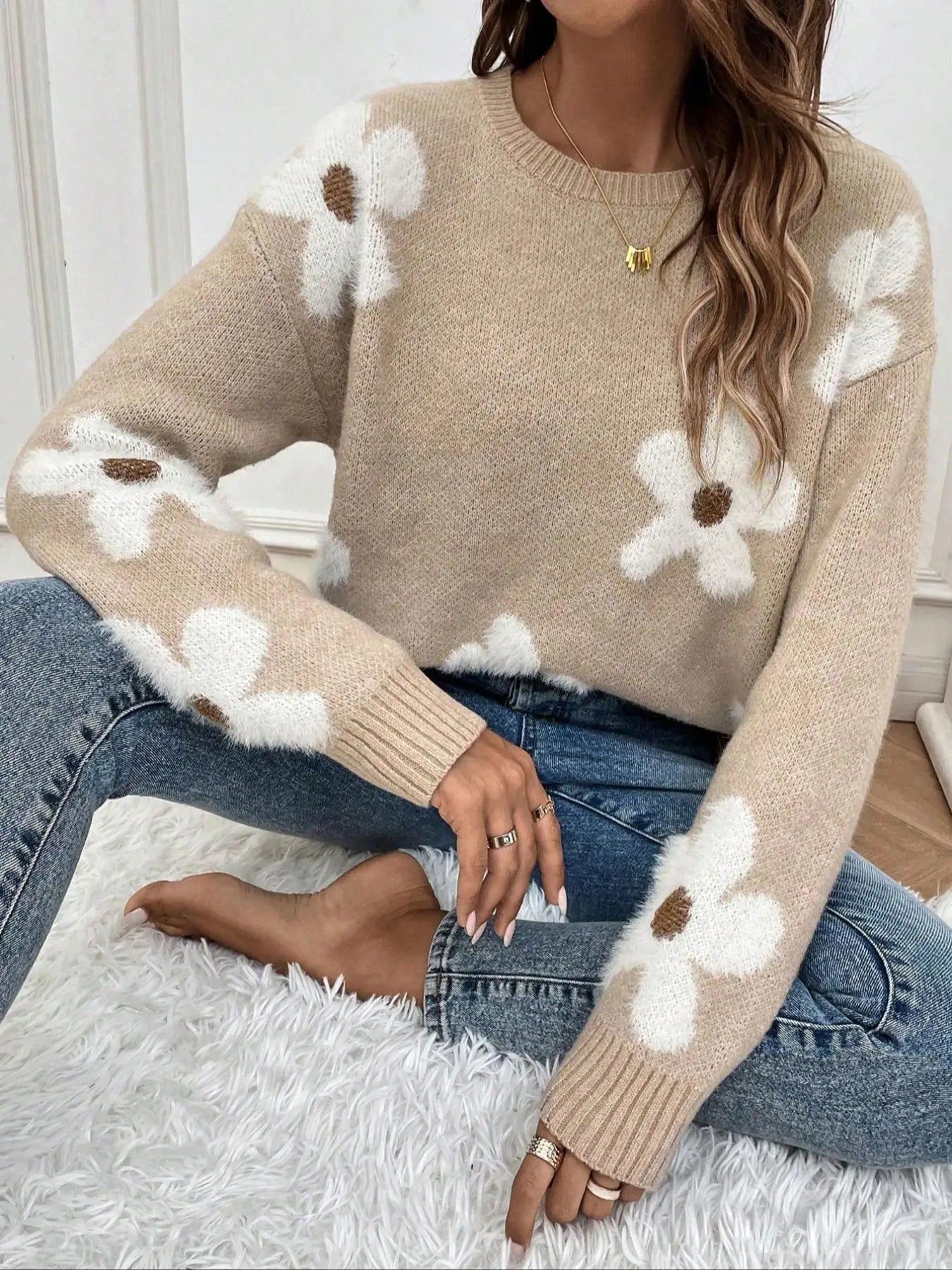 Daisy | Floral Bloom Knit Sweater