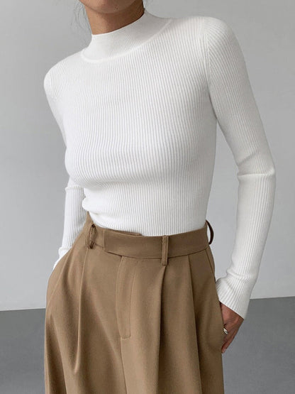 Anais | Ribbed High-Neck Top