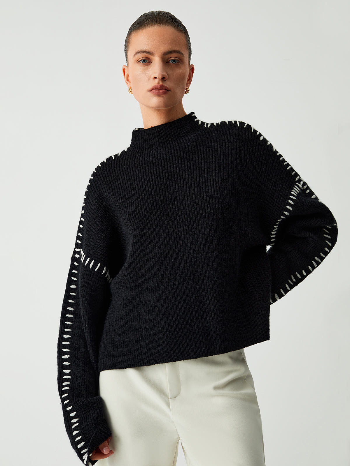 Carys | Relaxed Mock Neck Sweater