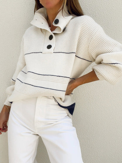 Tallulah | Button-Collar Knit Sweater
