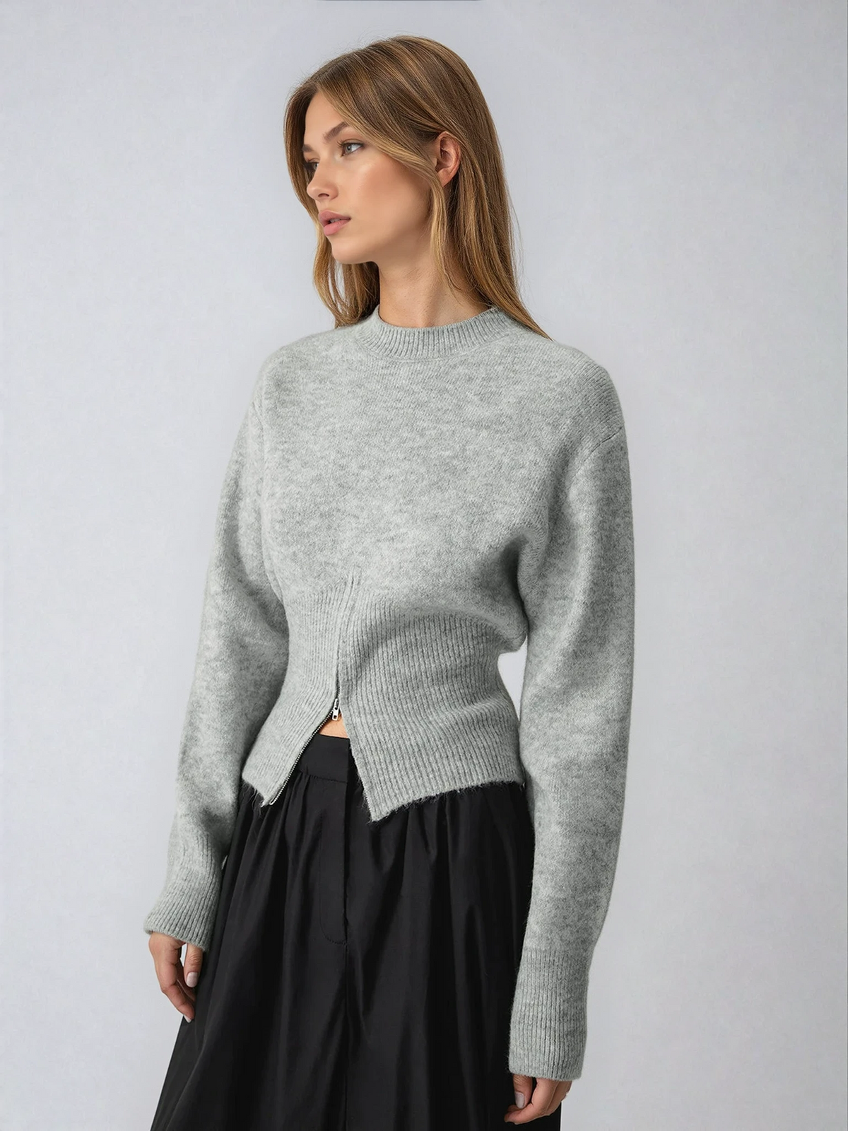 Rosalind | Soft Half-Zip Knit Sweater