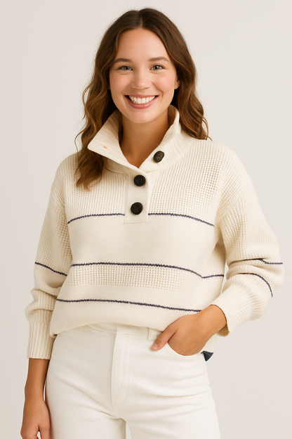 Tallulah | Button-Collar Knit Sweater