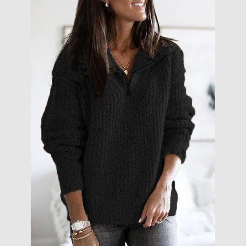 Greta | Relaxed Quarter-Zip Sweater