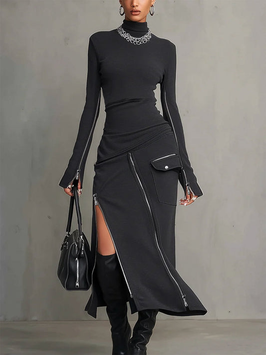 Harper High-Neck Zipper Pocket Set
