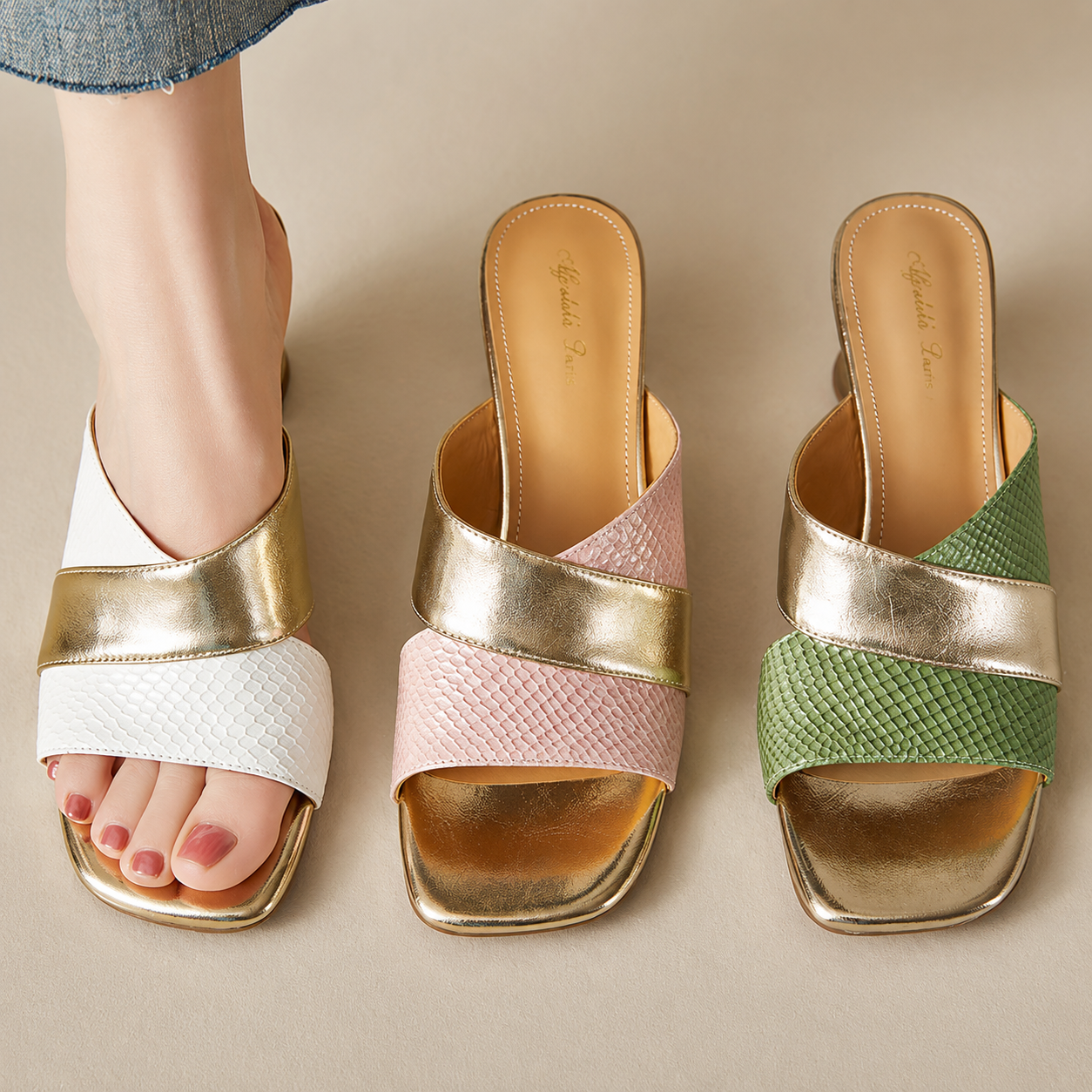 Viana Genuine Leather Mules