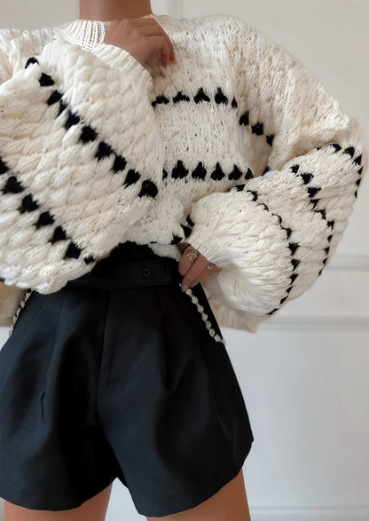 Faye | Textured Crewneck Sweater