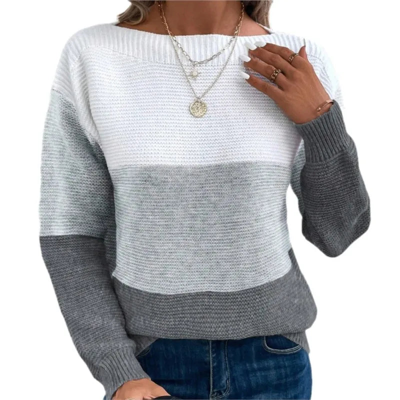 Carys | Colorblock Boat-Neck Sweater
