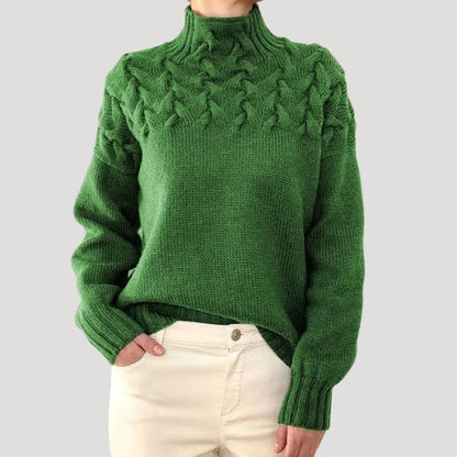 Denise | Cable Knit High-Neck Sweater