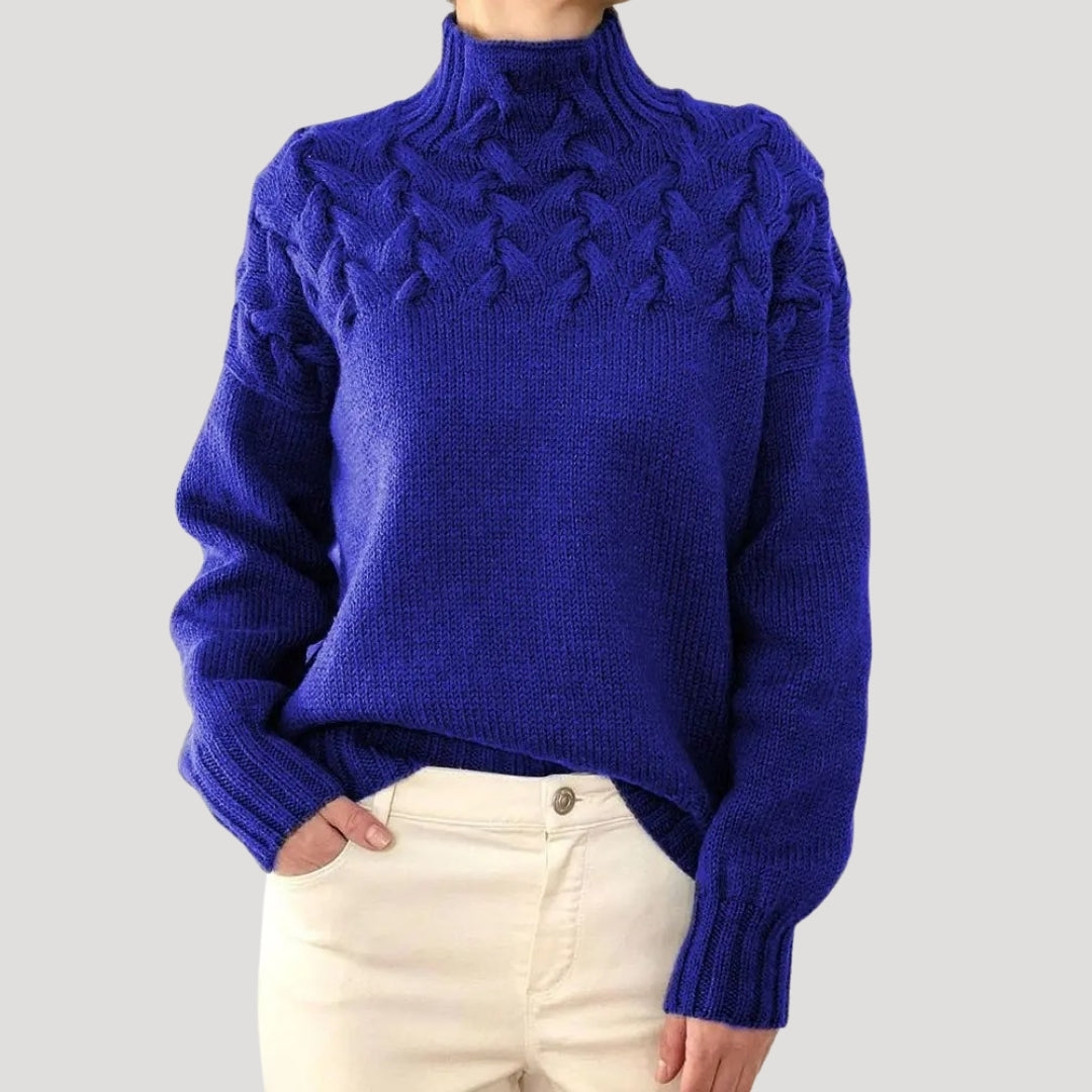 Denise | Cable Knit High-Neck Sweater