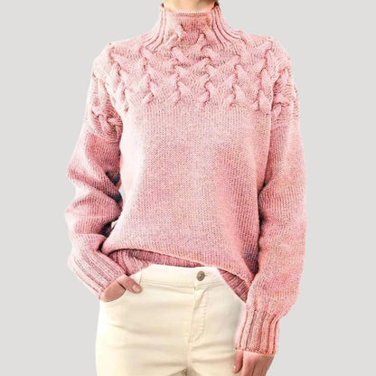 Denise | Cable Knit High-Neck Sweater