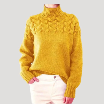 Denise | Cable Knit High-Neck Sweater