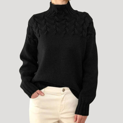 Denise | Cable Knit High-Neck Sweater