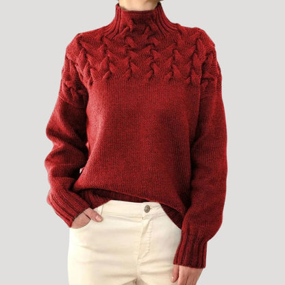 Denise | Cable Knit High-Neck Sweater