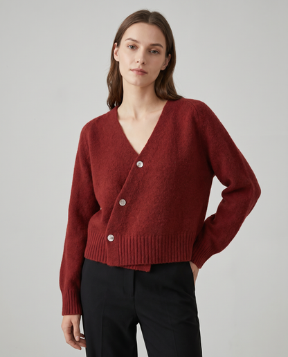 Estelle | Cross-Button V-Neck Cardigan