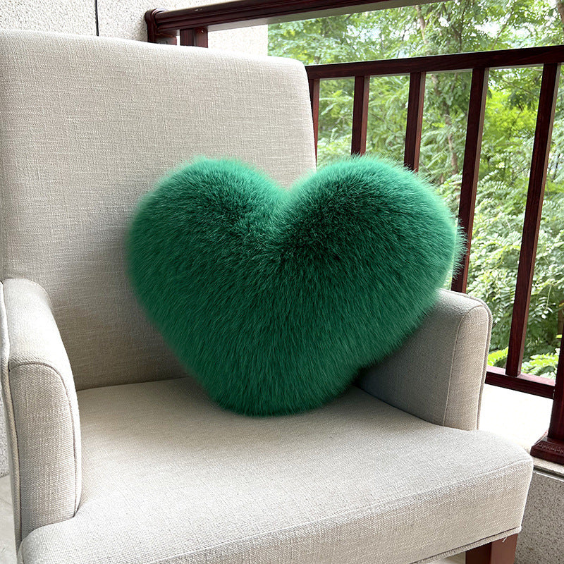 Fluffy Heart Plush Pillow