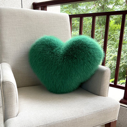 Fluffy Heart Plush Pillow