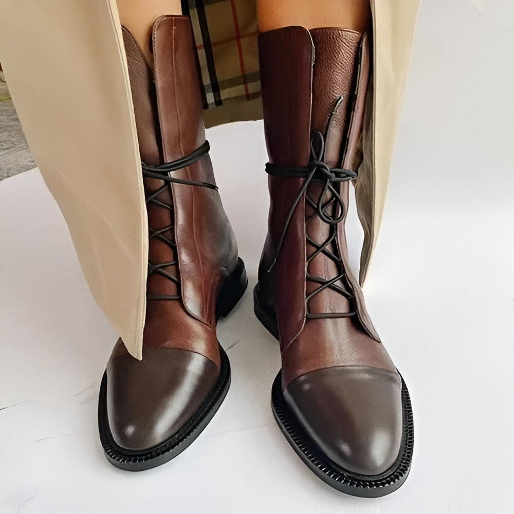 Elegant Leather Heeled Boots
