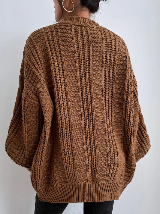 Oversized Cable Knit Cardigan