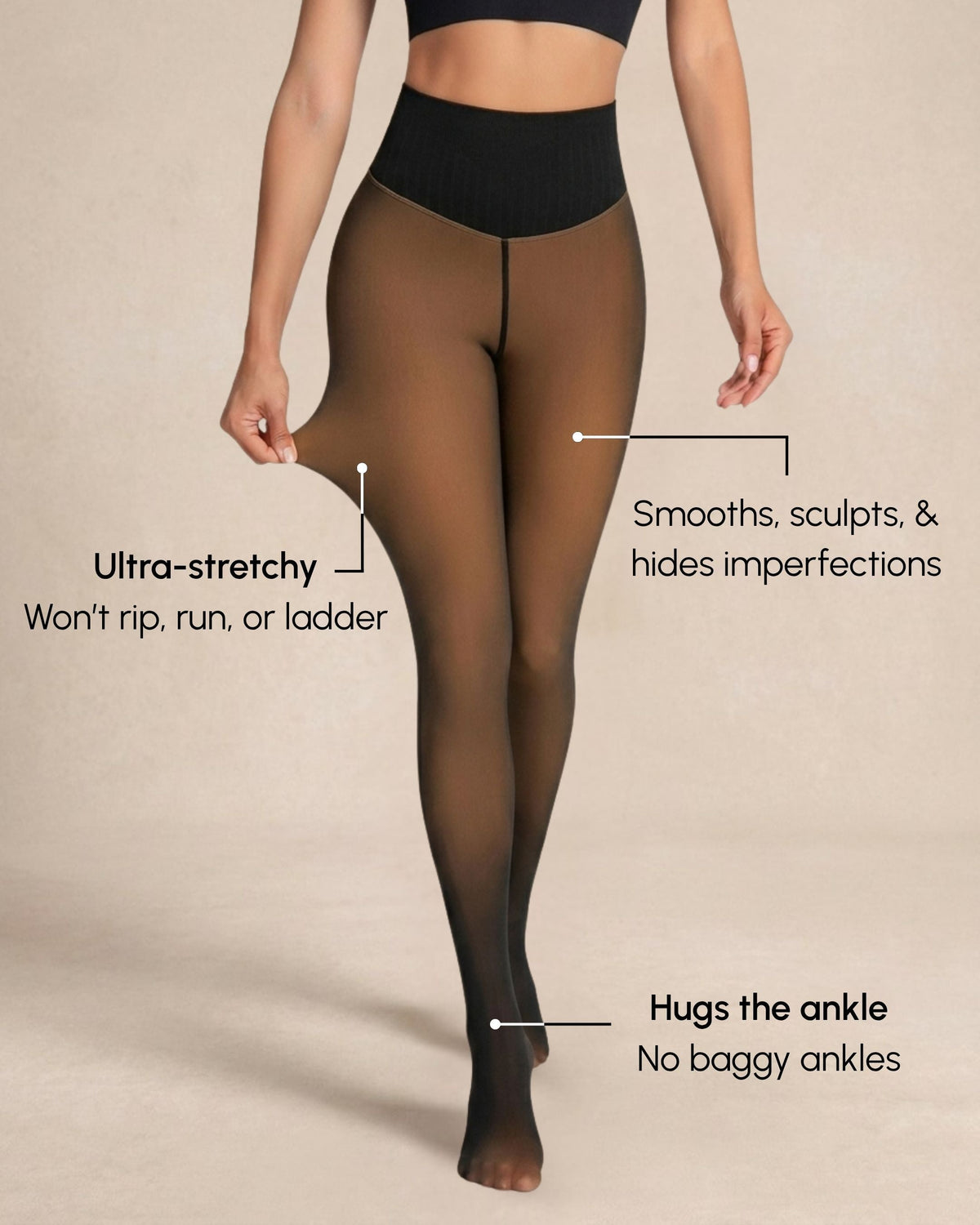 Winter Thermal Fleece-Lined Leggings