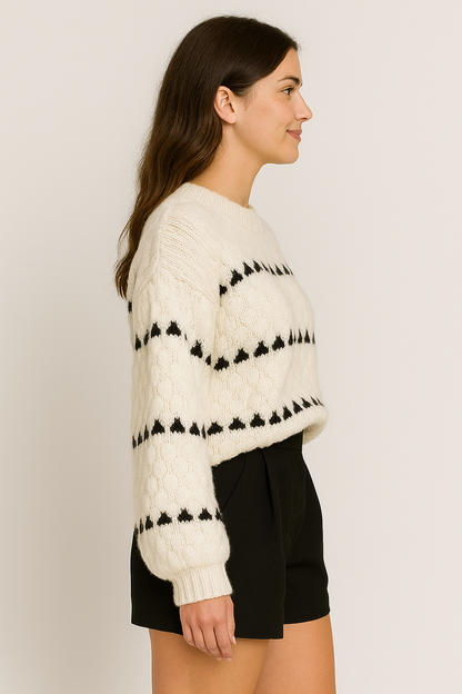 Faye | Textured Crewneck Sweater