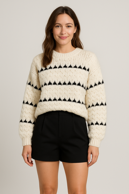 Faye | Textured Crewneck Sweater
