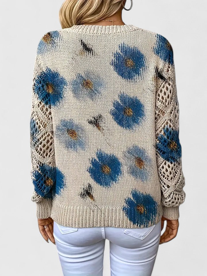 Kathleen | Floral Openwork Sweater