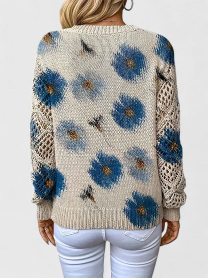 Kathleen | Floral Openwork Sweater