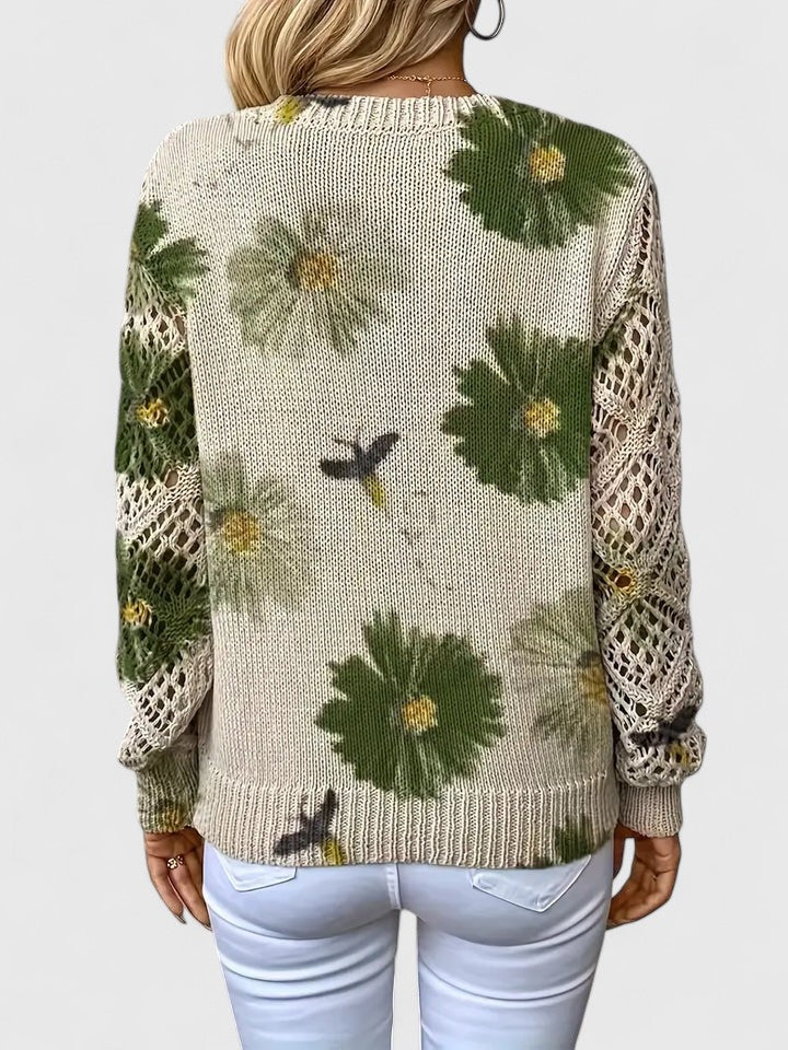 Kathleen | Floral Openwork Sweater