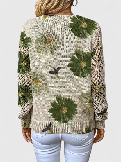 Kathleen | Floral Openwork Sweater