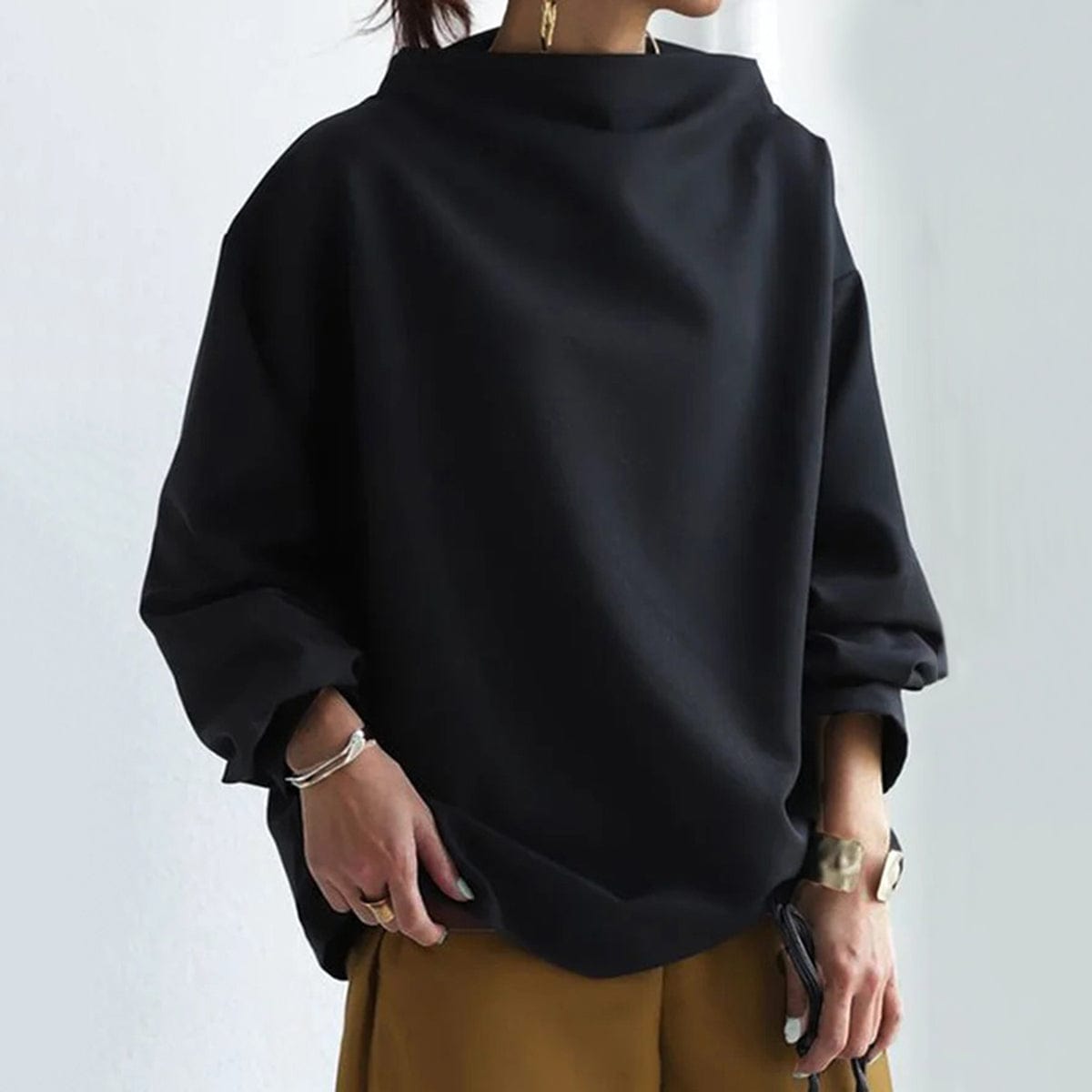 Joan | Draped High-Neck Top