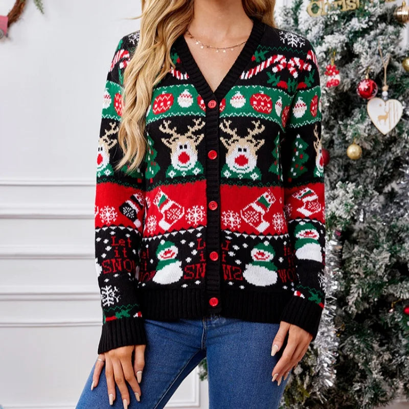 Gretchen | Festive Button-Front Cardigan