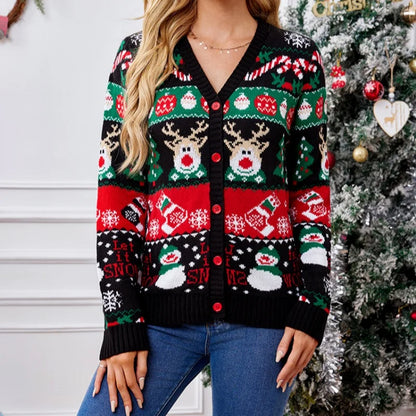 Gretchen | Festive Button-Front Cardigan
