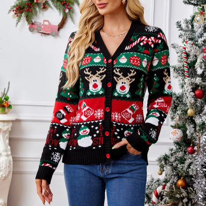 Gretchen | Festive Button-Front Cardigan