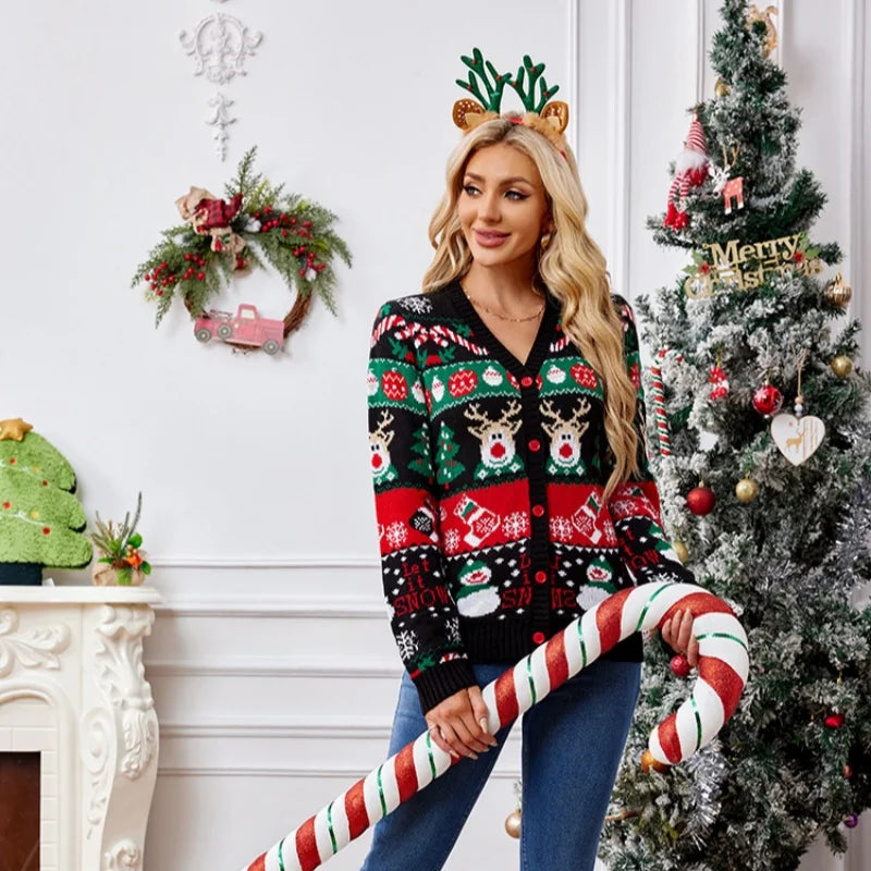 Gretchen | Festive Button-Front Cardigan