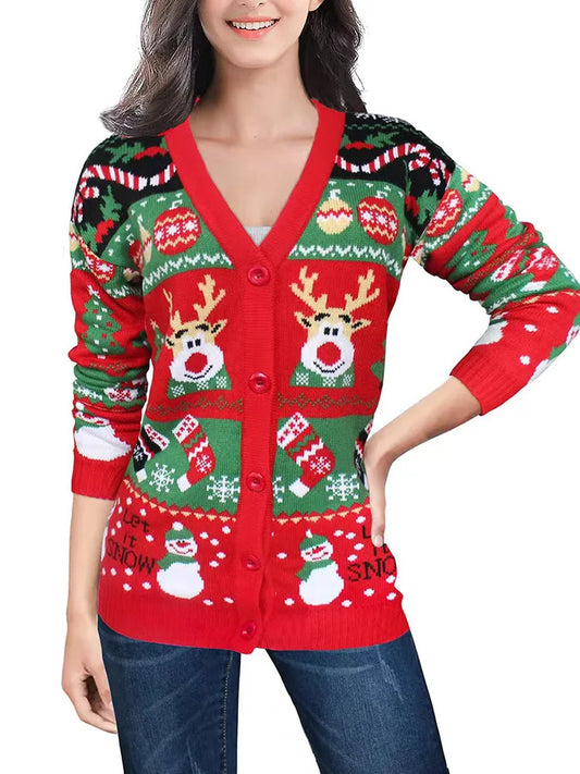 Gretchen | Festive Button-Front Cardigan