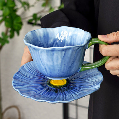 Poppy Flowers Tea Cup Set