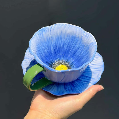 Poppy Flowers Tea Cup Set
