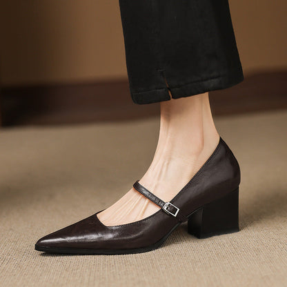 Breya Genuine Leather Heels