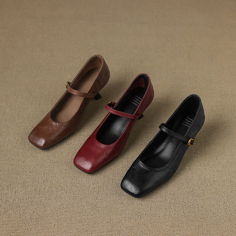 Lizel Genuine Leather Heels
