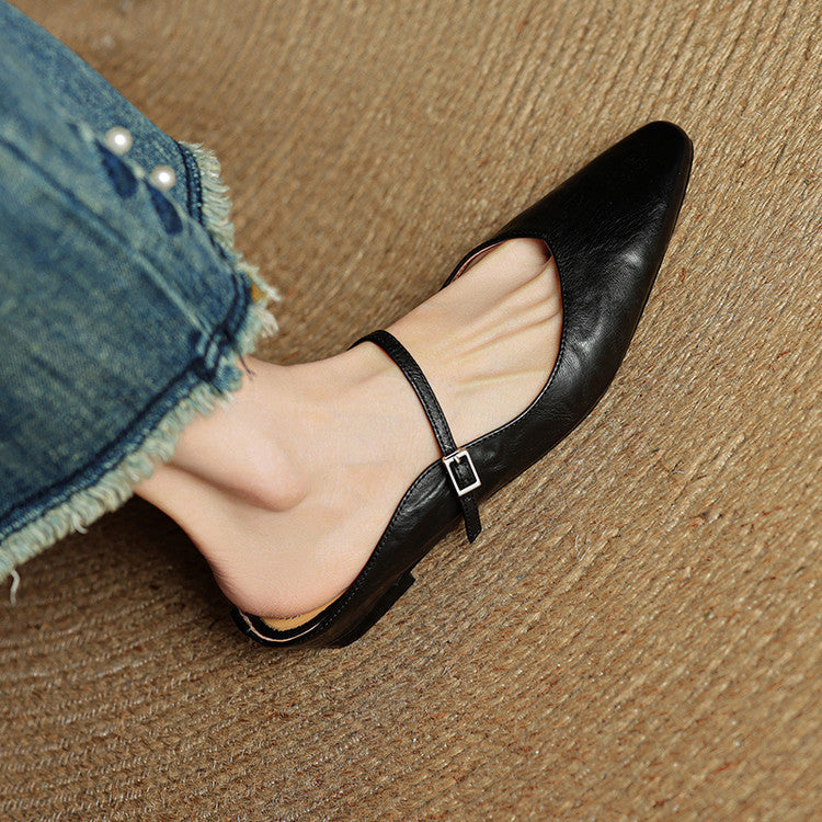 Talia Genuine Leather Mules